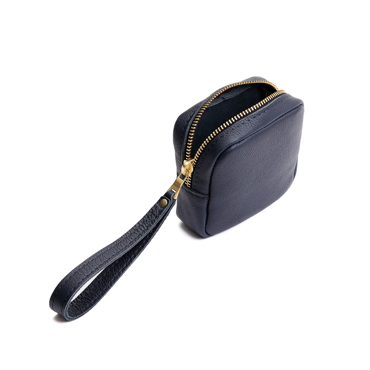 Night Owl | Square shaped small zip pouch with wristlet