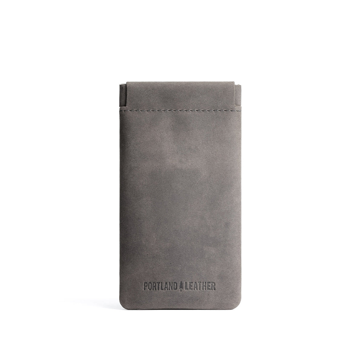Groupie Grey | Leather glasses case with hidden metal spring closure