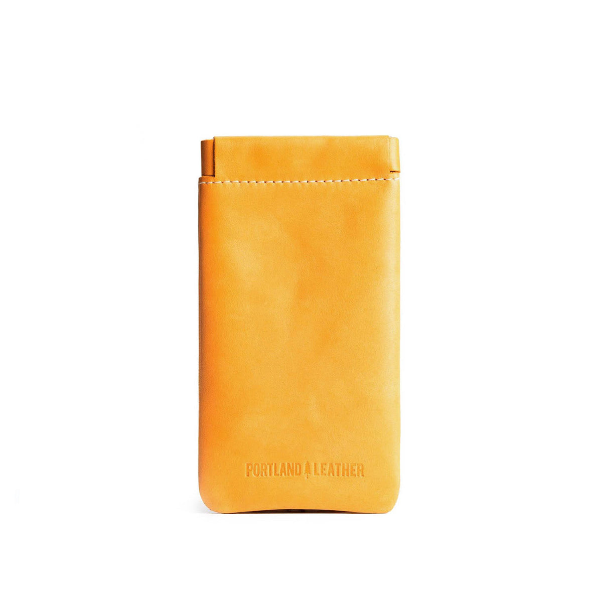 Sunflower | Leather glasses case with hidden metal spring closure