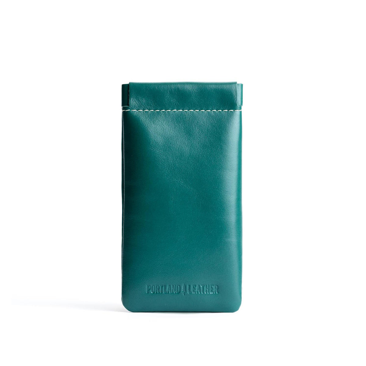 Peacock | Leather glasses case with hidden metal spring closure