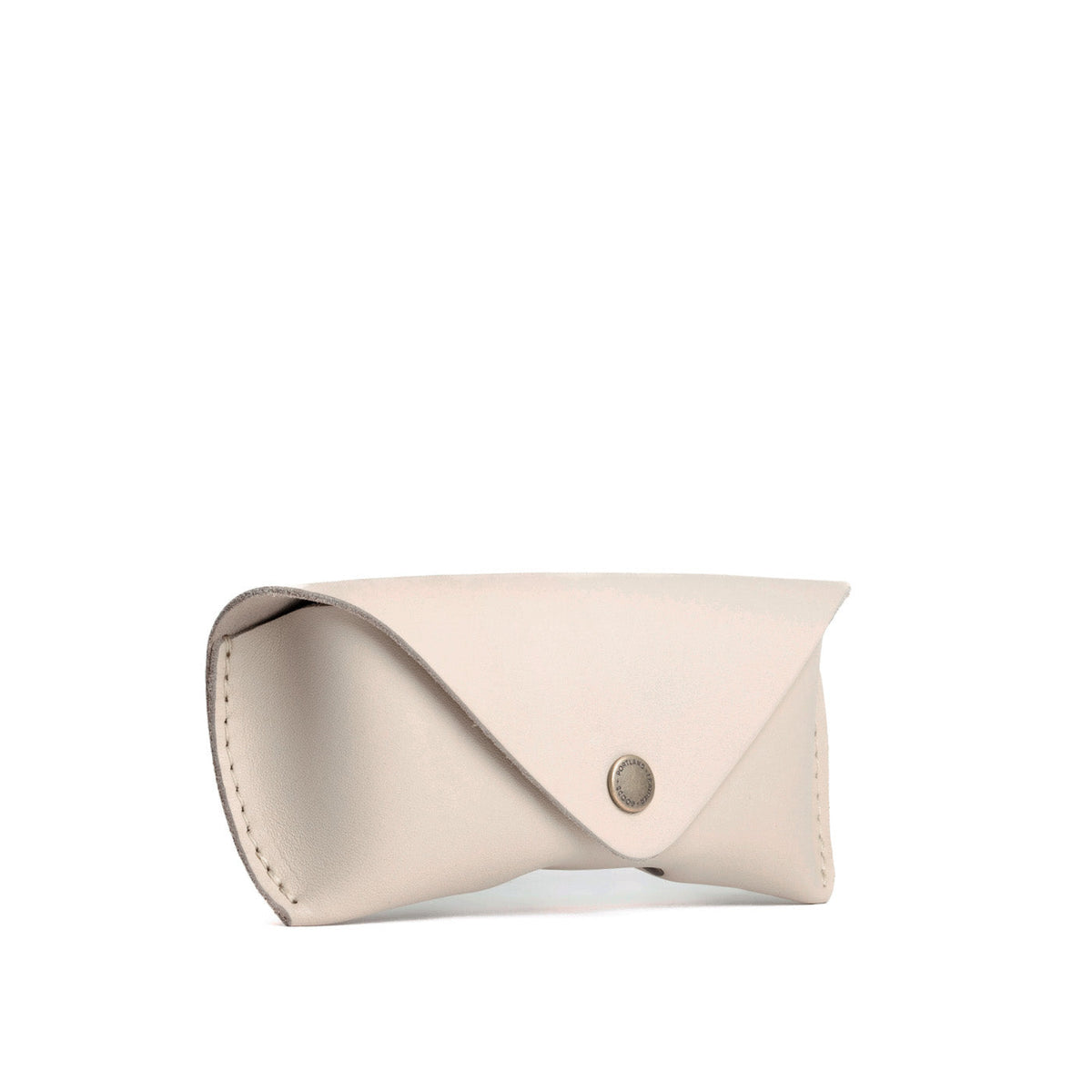 Bone | Leather sunglasses case with snap closure