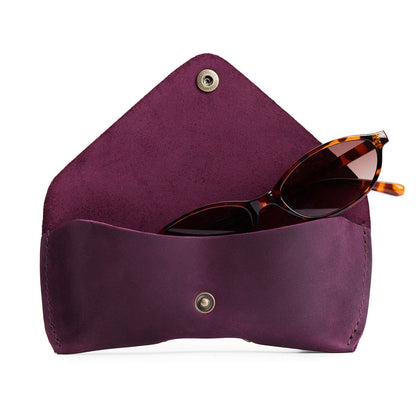 Larkspur | Leather sunglasses case with snap closure