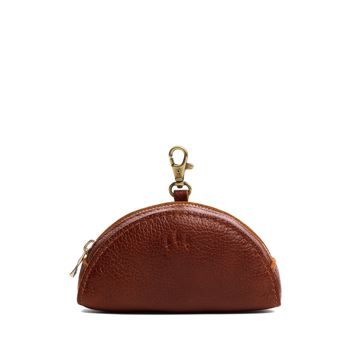 Nutmeg | Small half-moon shaped keychain pouch with zipper closure