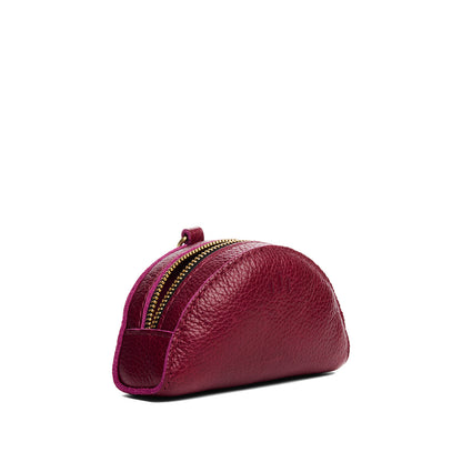 Orchid | Small half-moon shaped keychain pouch with zipper closure
