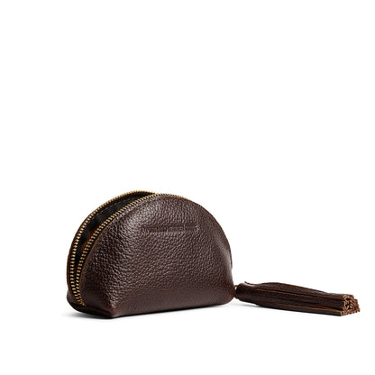 Coldbrew | Small leather zippered pouch with tassel