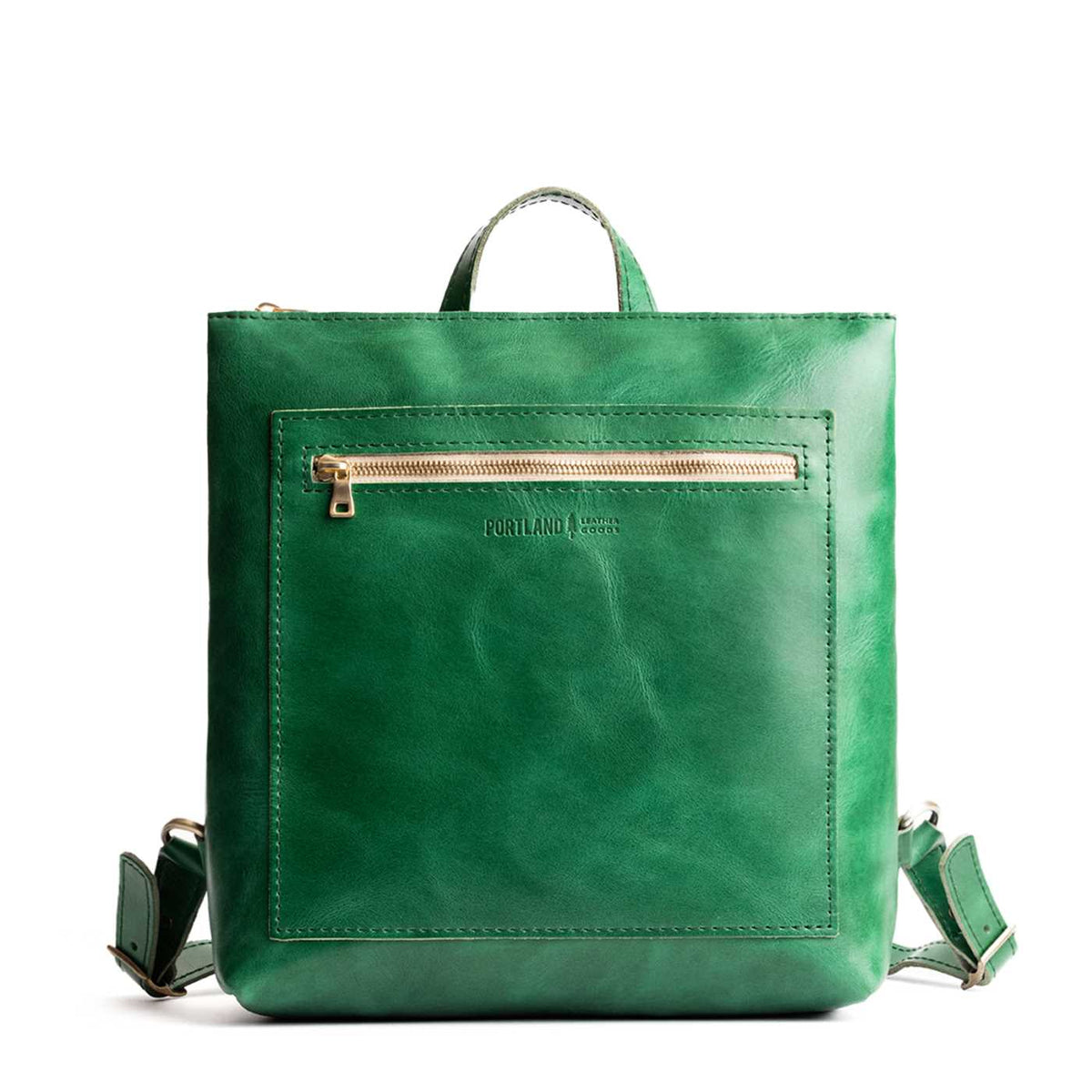Cowboy Mint*Large | Square slim leather tote backpack