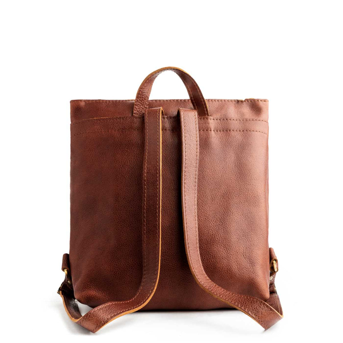 All Color: Nutmeg*Large | Square slim leather tote backpack