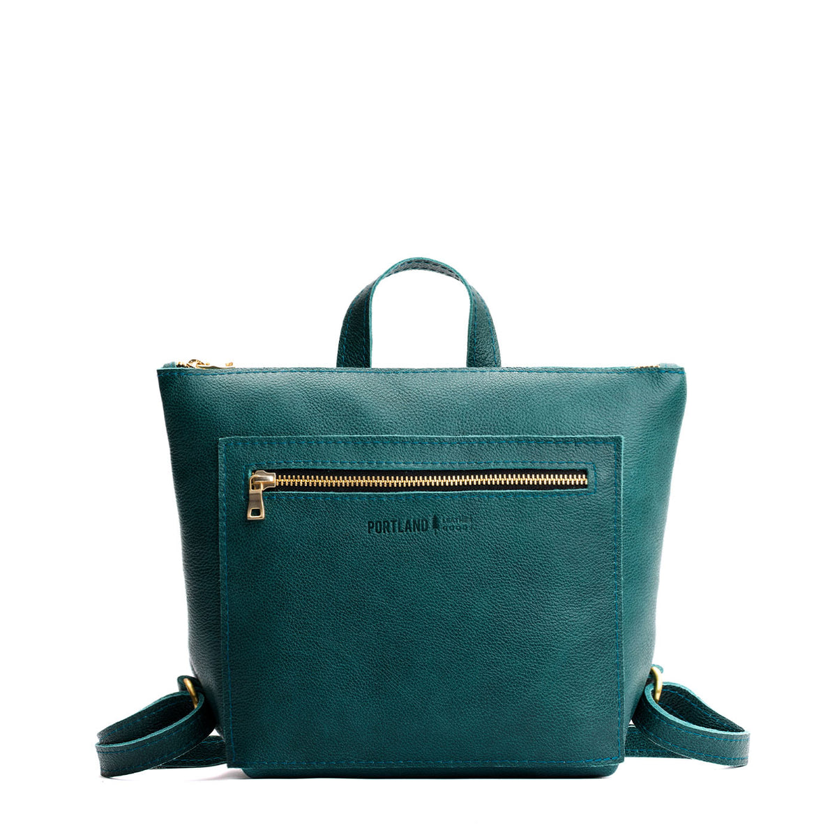 Sea Glass*Small | Small square slim leather tote backpack