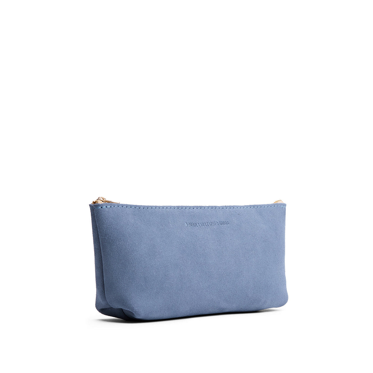 Denim | Leather utility bag pouch with top zipper