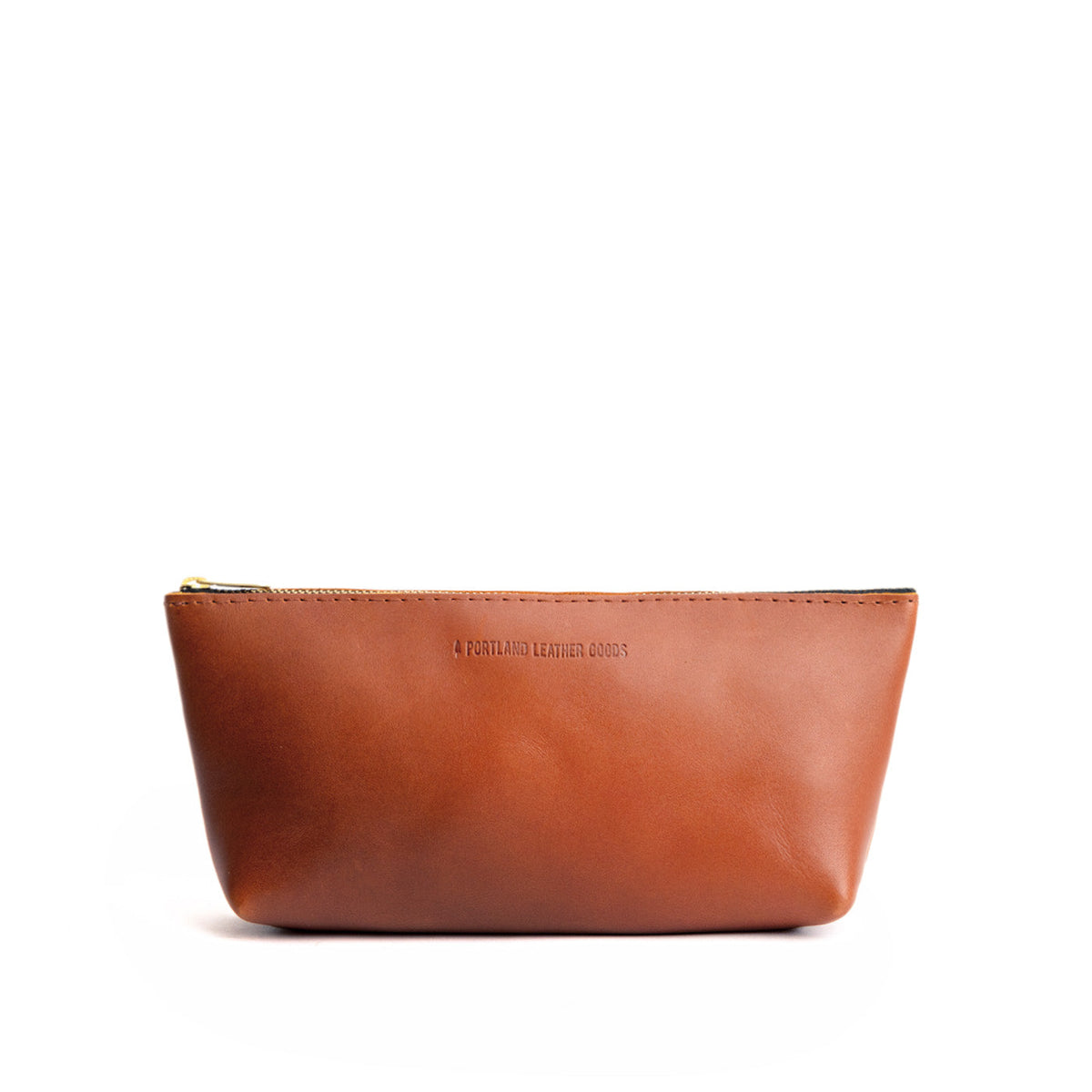 Honey | Leather utility bag pouch with top zipper