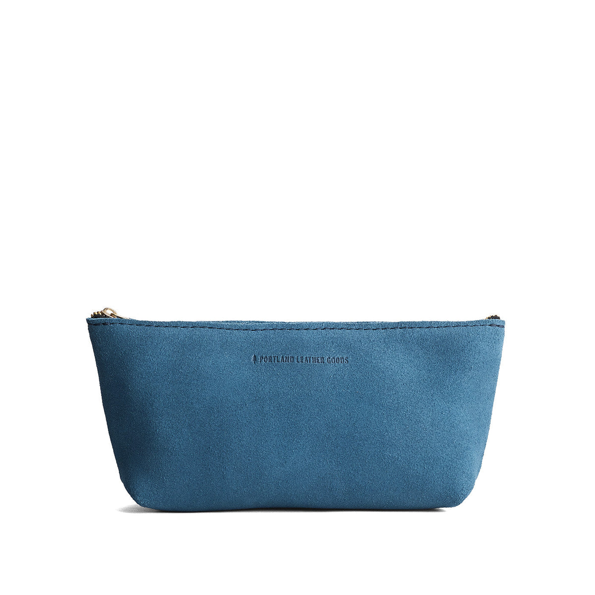 Mariner Blue | Leather utility bag pouch with top zipper