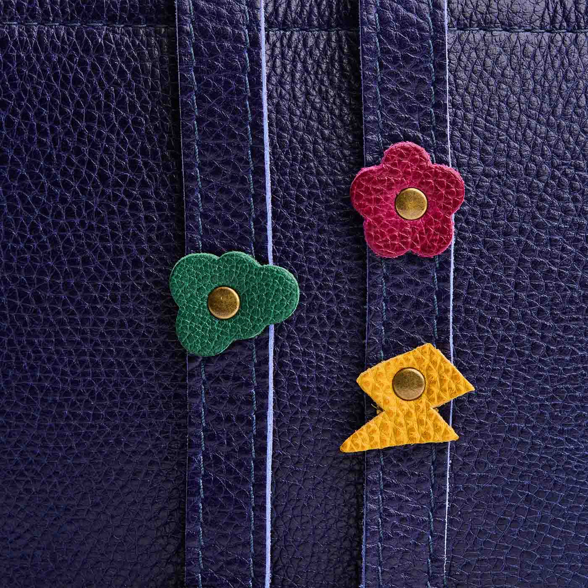 Cobalt | Petite square slim leather tote backpack with zipper closure and adjustable straps