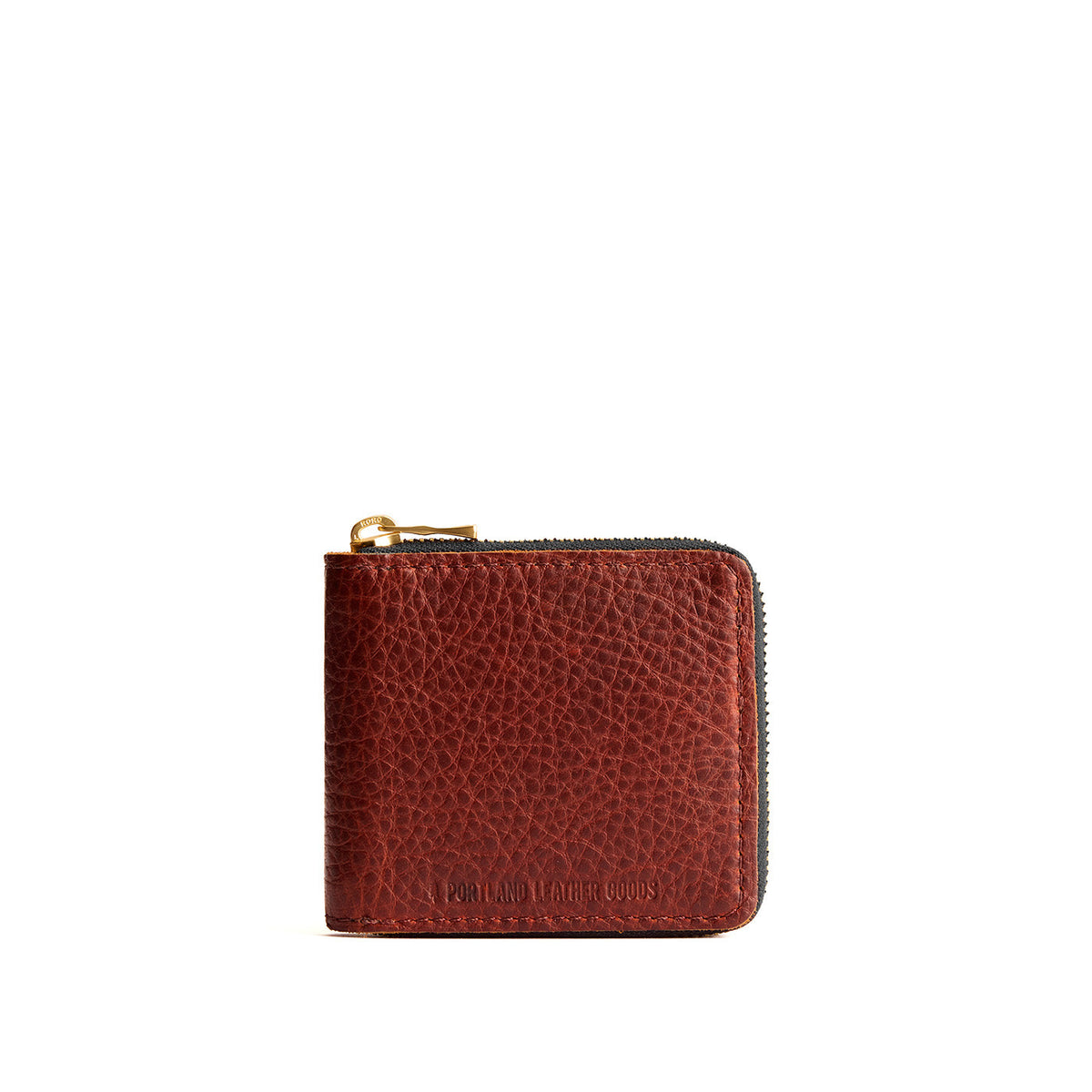 Nutmeg | Small leather zippered bifold wallet